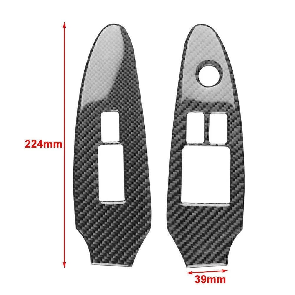 2X Power Window Control Panel Frame Trim for Nissan 370Z (2009–2022) Carbon Fiber