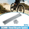 Bicycle Spokes J Bend Set with Nipples for 14G 203mm (200mm–200mm)
