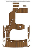 Swim Platform Cockpit Pad for Sea Ray Sundancer 330 (2010) - EVA Foam Teak Deck