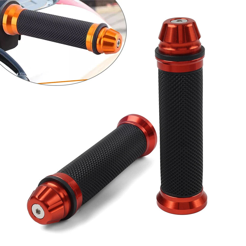 2X 7/8" Handle Bar Hand Grip for Yamaha Honda Suzuki - Orange