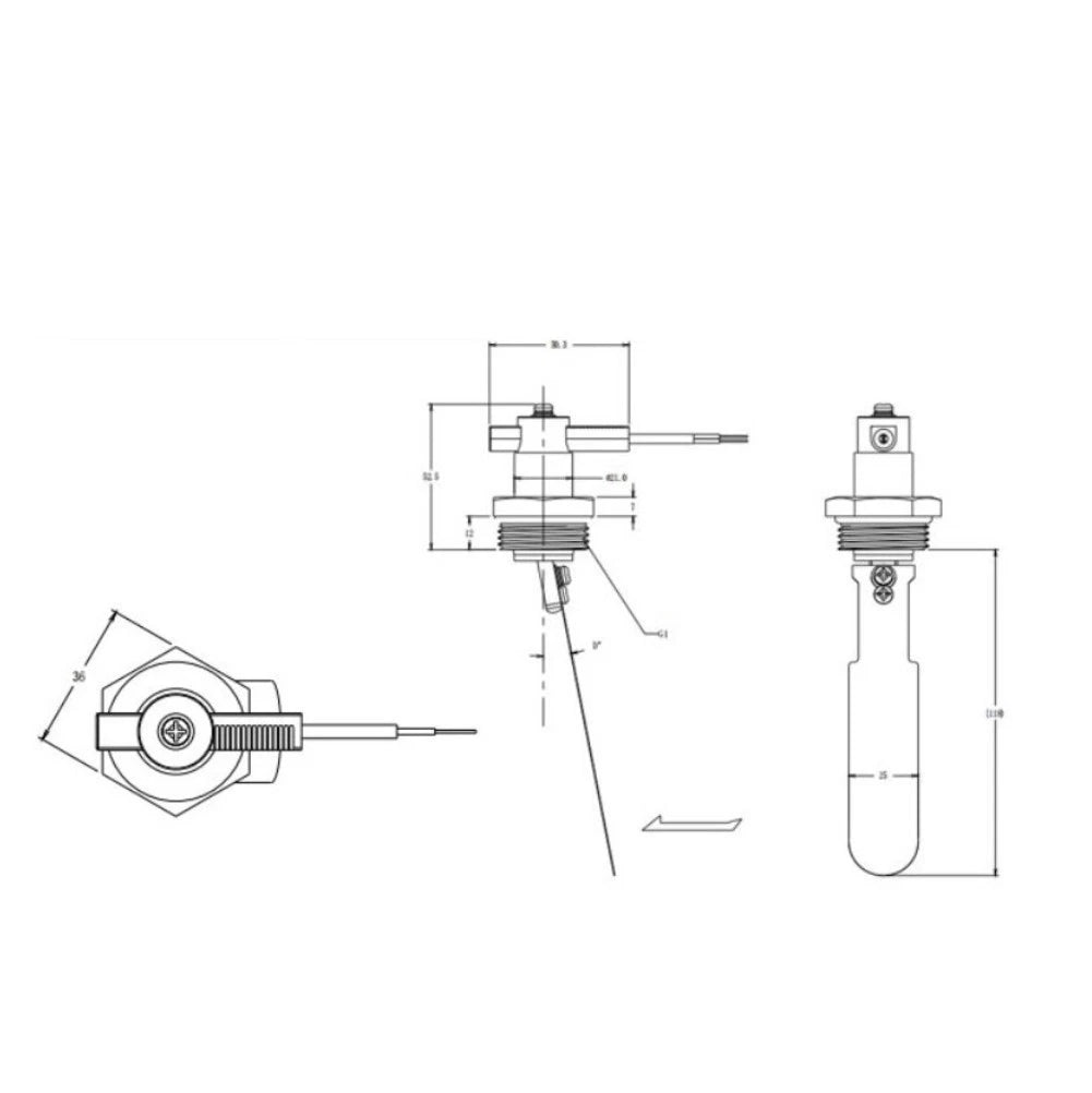 Brass Water Flow Sensor Switch for Industrial Use with Magnetic Reed Sensor