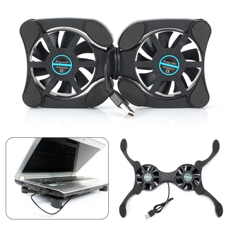 Folding Coolpad & USB Powered Fan for Mini Laptops