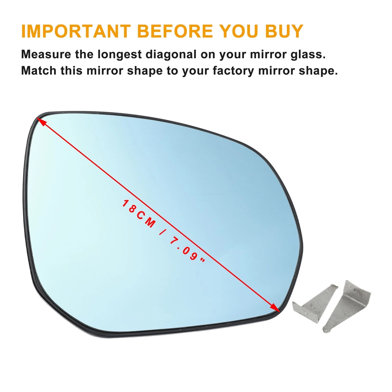 Right Side Heated Blue Mirror Glass for Citroen C3 Picasso C4 (2009–2017)