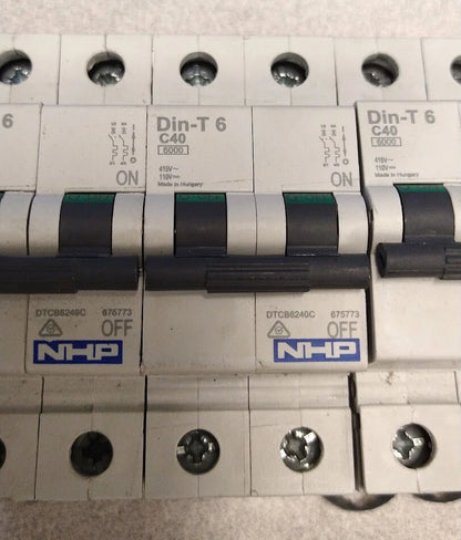 3X NHP Din-T 6 C40 110V Breaker Switch (6000)