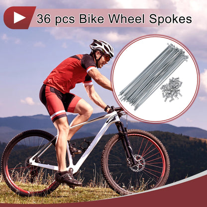 Bicycle Wheel Spokes Set 165mm 45 Steel Galvanized for 12G (36 Pack)