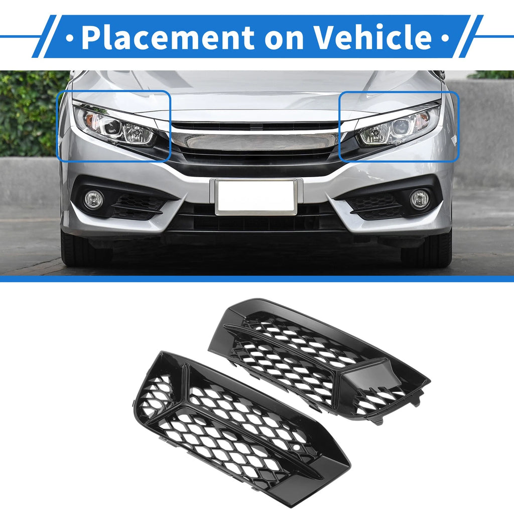 Pair Front Left Right Fog Light Grill Replacement for Audi A3 (2017–2020)