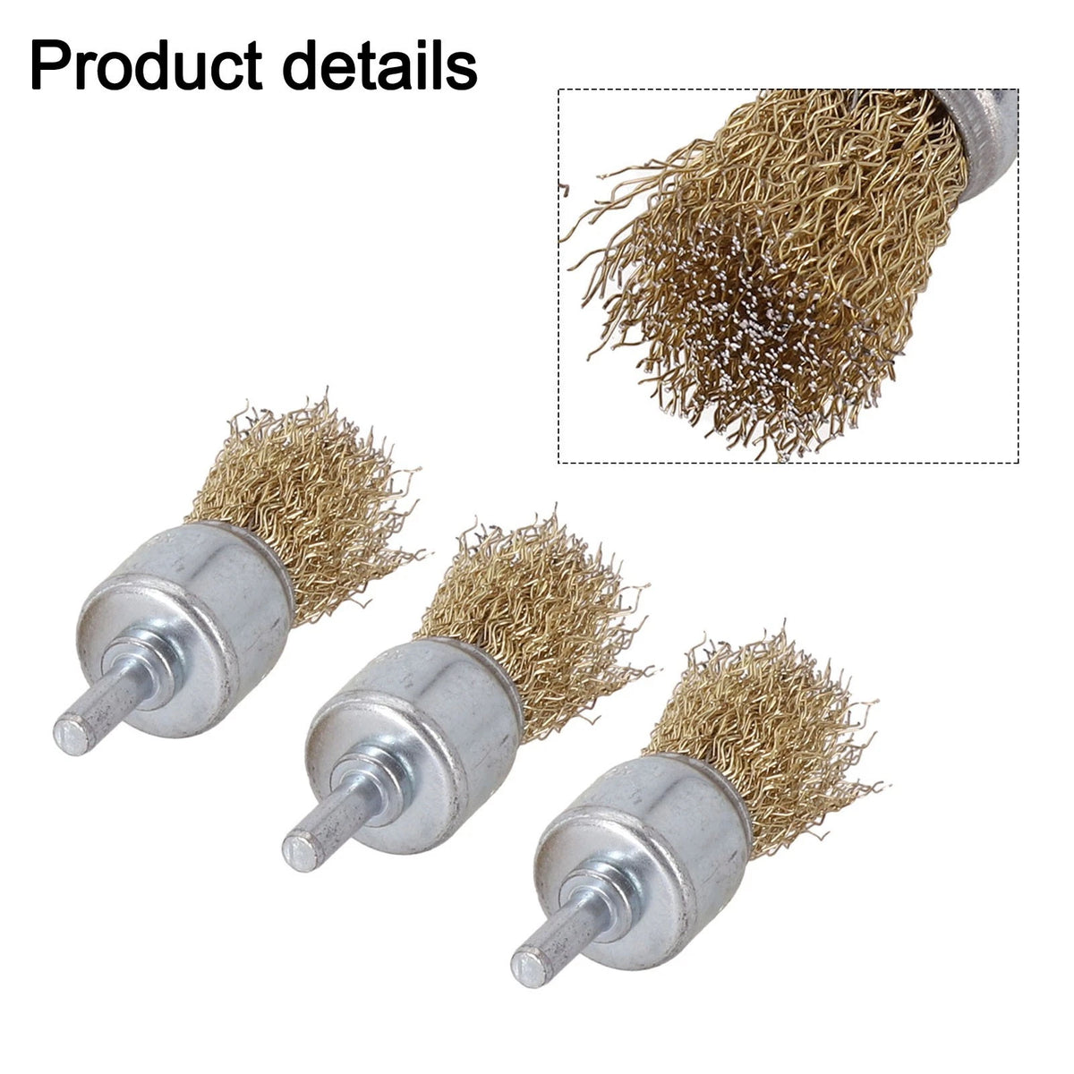 3X 25mm Brass Wire Brush End Wire Brushes for Automotive Cleaning Tools