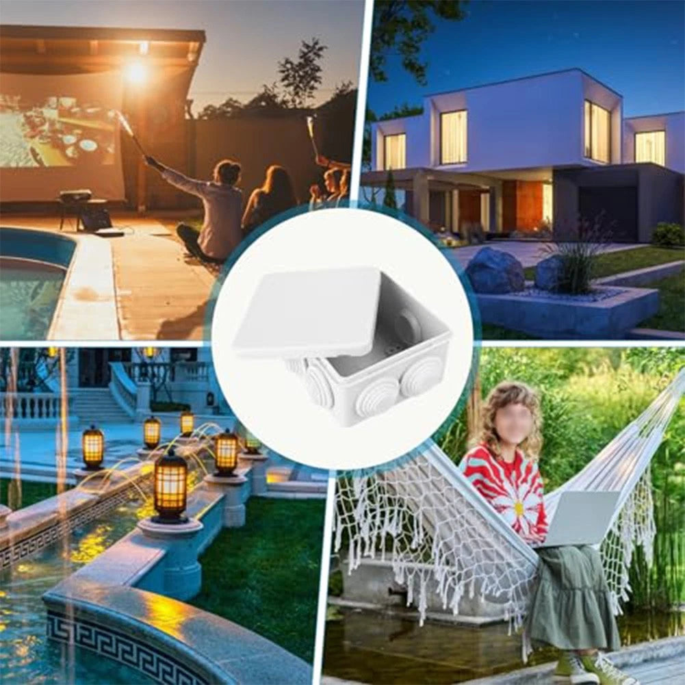 IP55 Waterproof Junction Box with 7 Cable Inputs for Indoor Outdoor Use