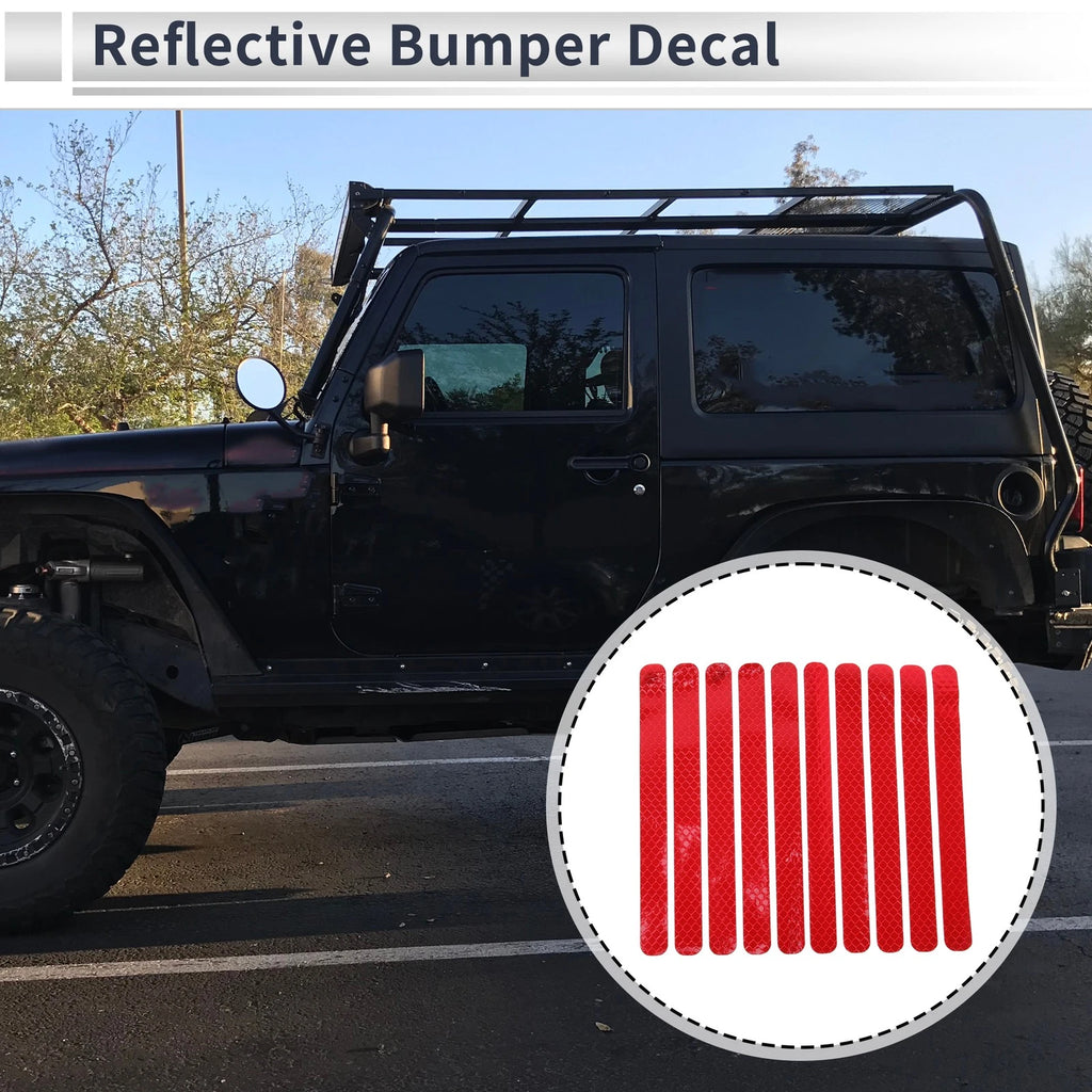 Reflective Bumper Decal for - Fluorescent Red Diamond Grid