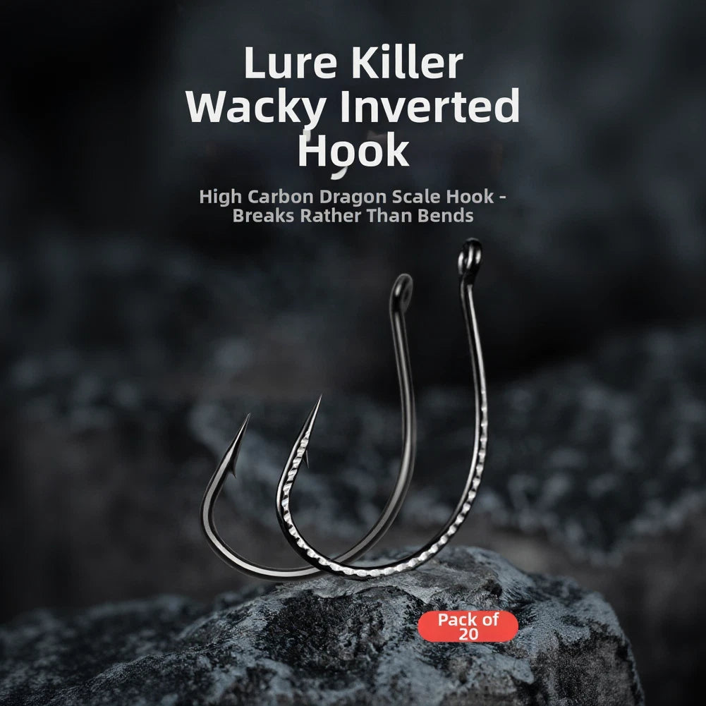 20-Pack Inverted Hooks for Line Safety - Dragon Scale Design
