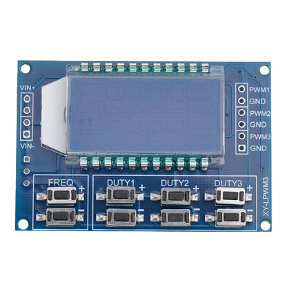 LCD Display Signal Generator for Adjustable Frequency (3 Channels)
