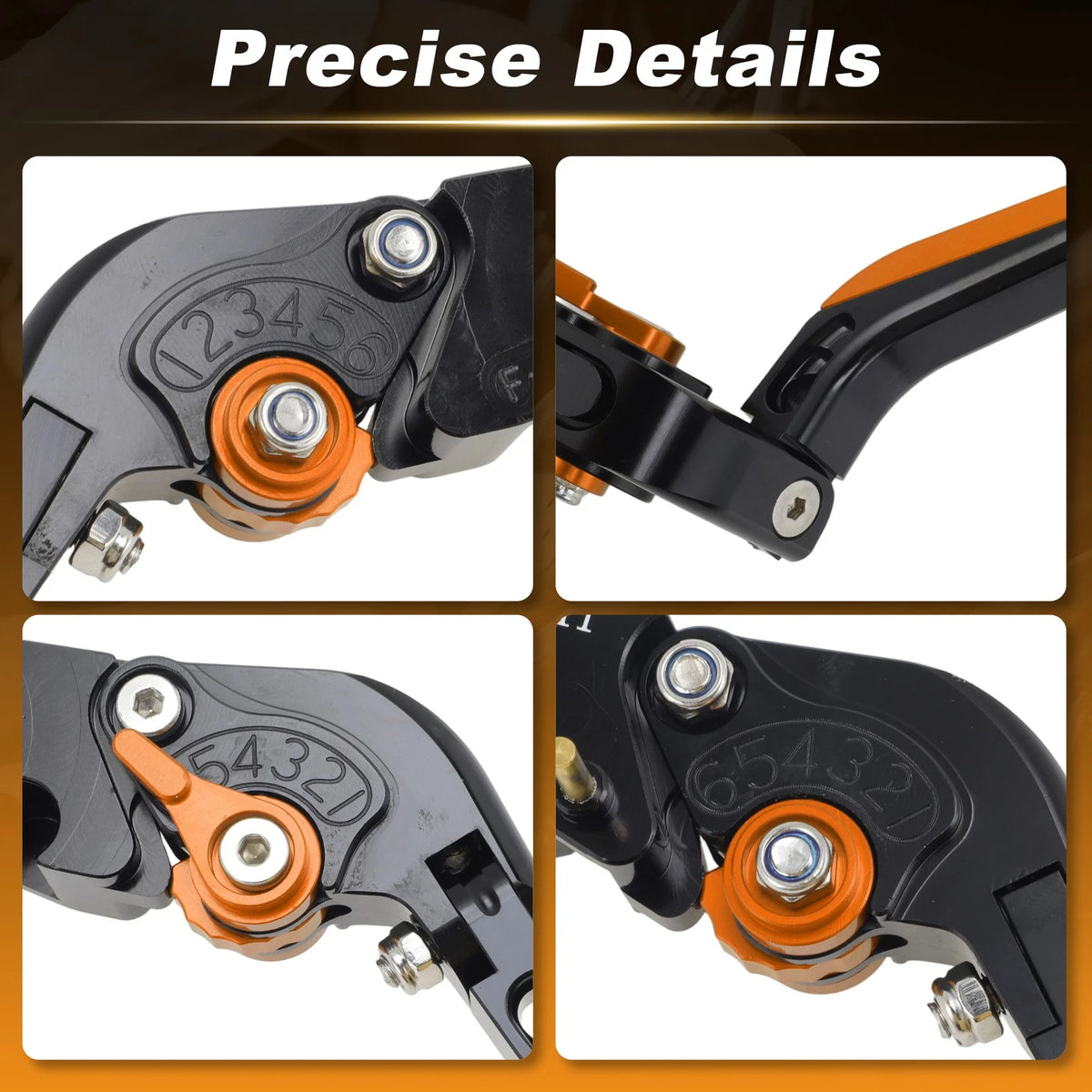 Brake Clutch Levers for Ducati Diavel (2011–2022) Black Handle Orange End