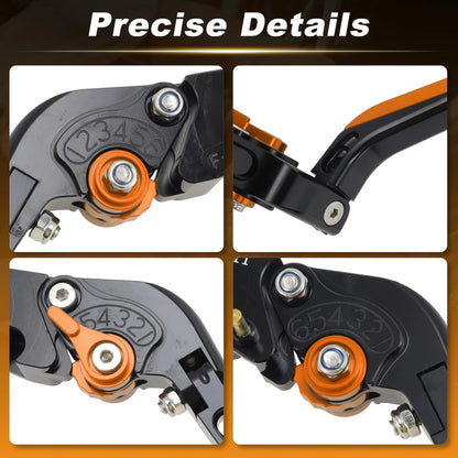 Brake Clutch Levers for Ducati Diavel (2011–2022) Black Handle Orange End