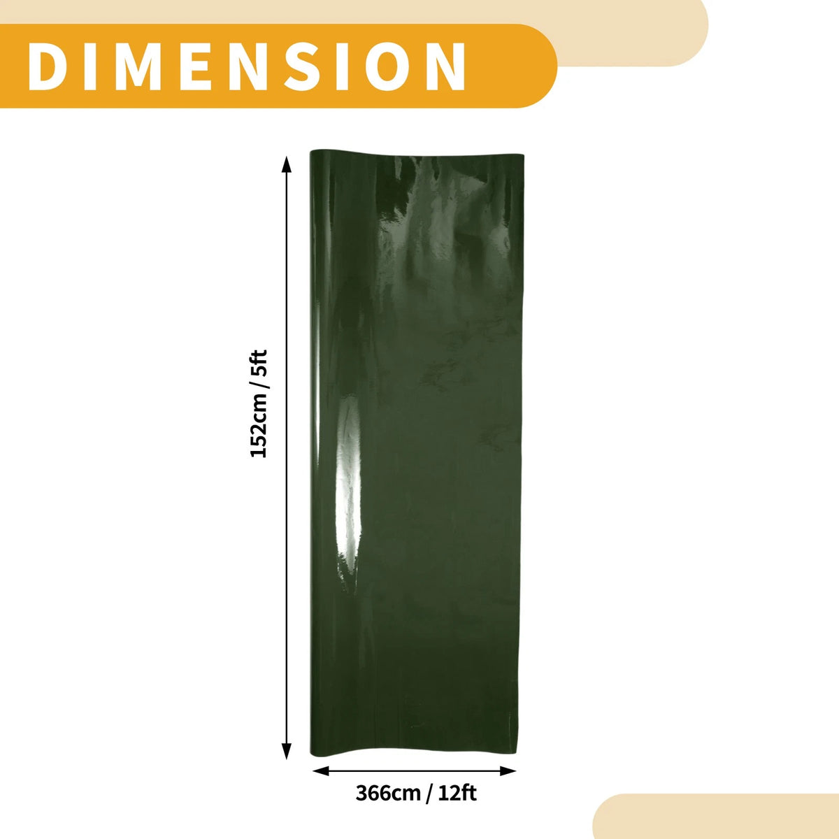 Car Wrap Film 366x152cm for Universal Use (1 Pc) - Bright Army Green