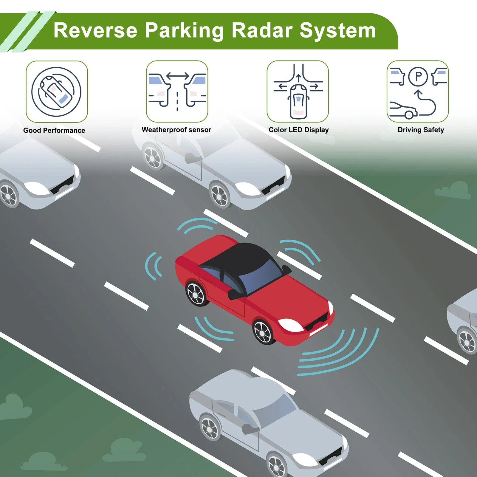 2X Parking Sensors for Car Auto Vehicle Reverse Backup Radar System