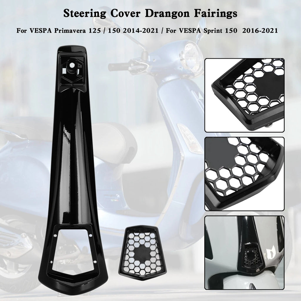 Steering Horn Cover for Vespa Sprint Primavera 125/150 (2014–2021) Black T9