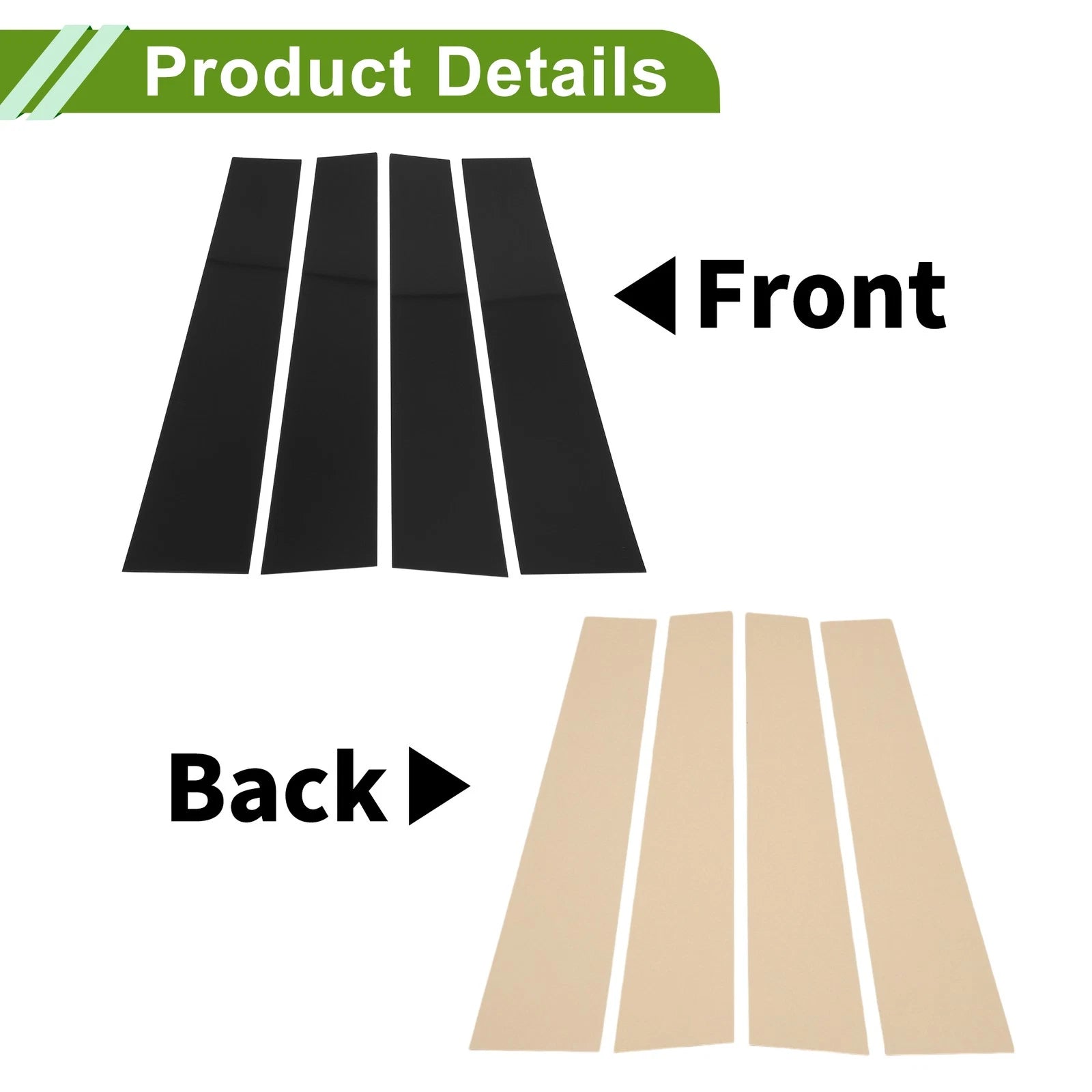 Pillar Window Trim Set 4 Pcs Replacement for Dodge Ram (2019–2023) Black