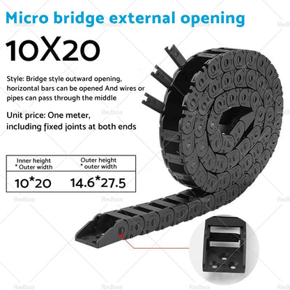 Drag Chain Cable Carrier 10mm x 20mm for CNC Router (Open Type)
