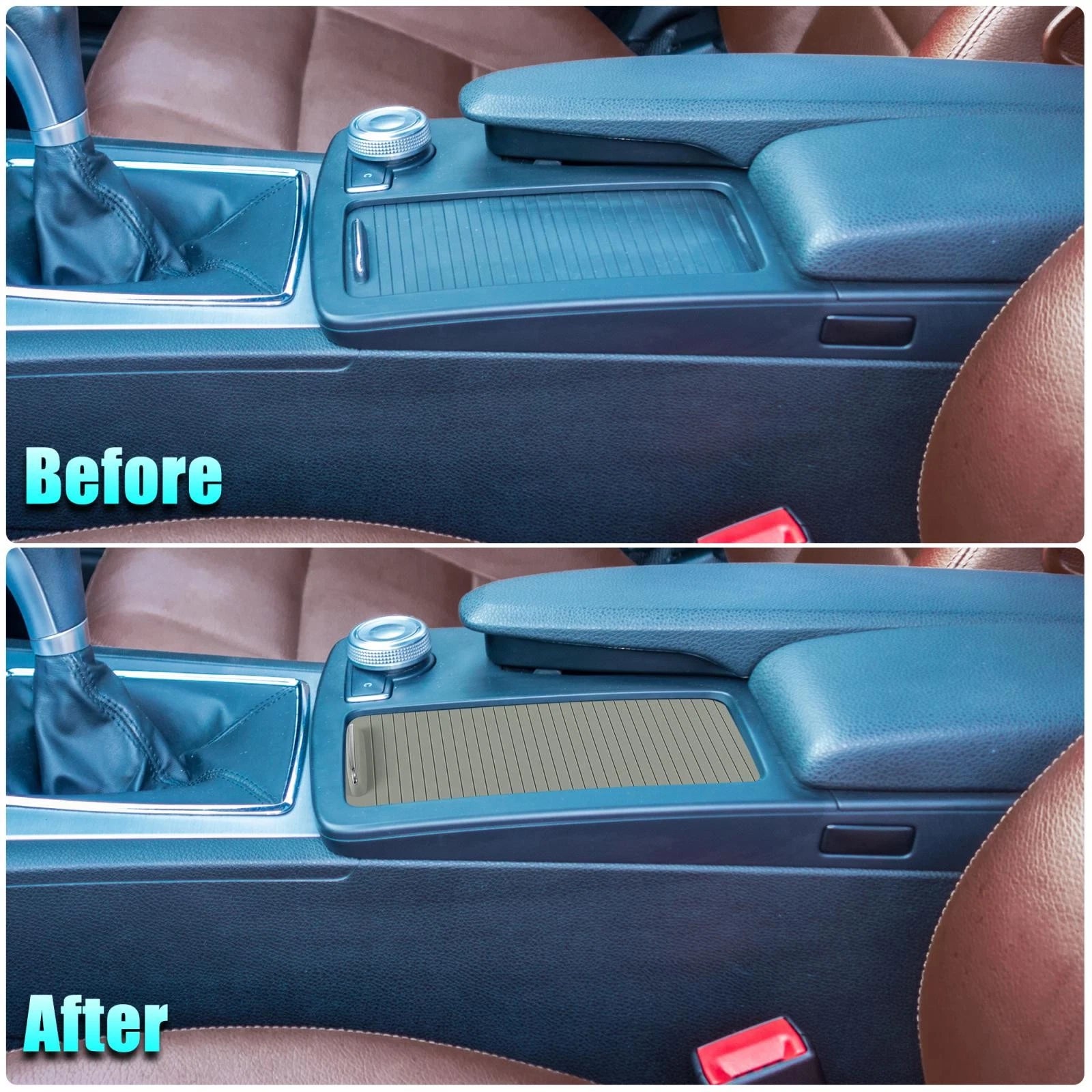 Car Center Console Roller Blind Cover Gray Replacement for Mercedes C-Class (2008–2014)