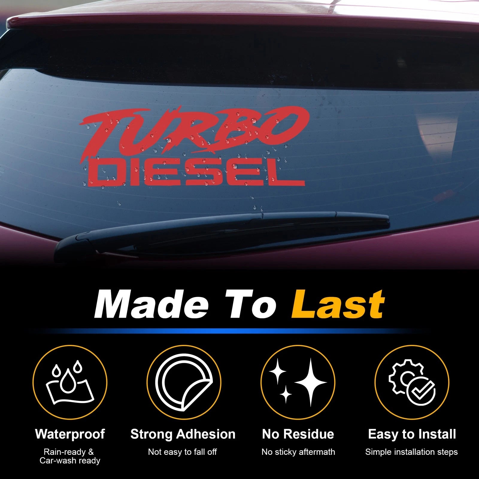 Reflective Bumper Decal for Turbo Diesel (Personalized)