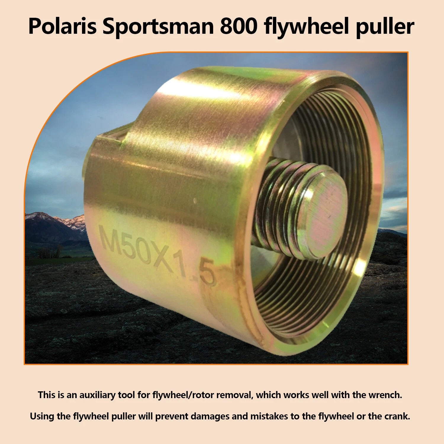 M50x1.5 Flywheel Puller Tool Kit for Polaris General 1000 (2016–2023)