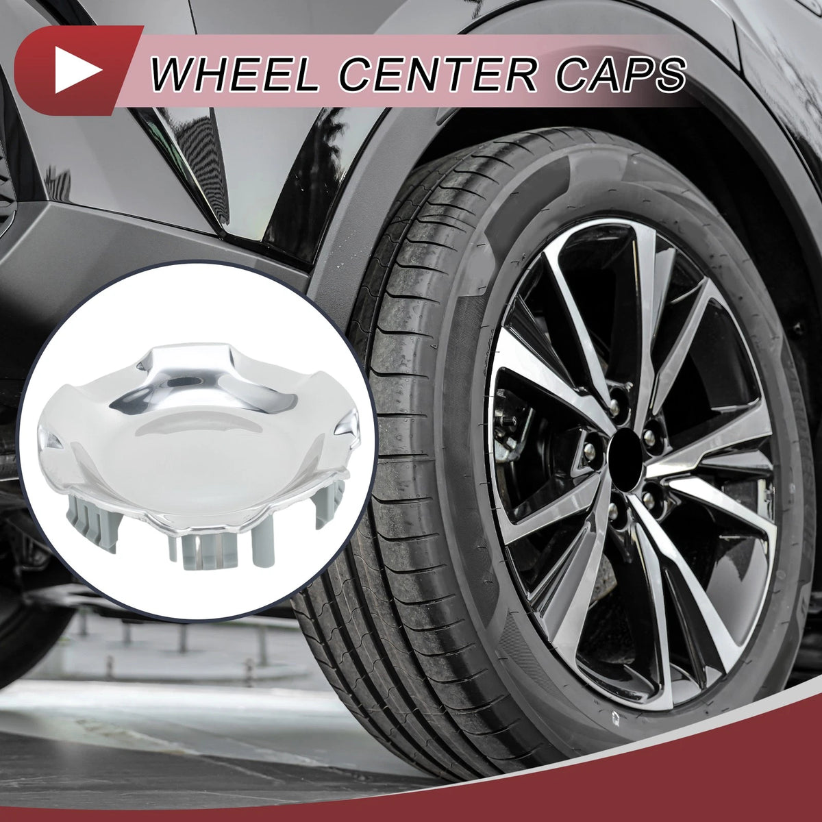 Wheel Center Caps Replacement for Chevrolet Silverado Tahoe Chrome Silver 1 Pc (2007–2019)