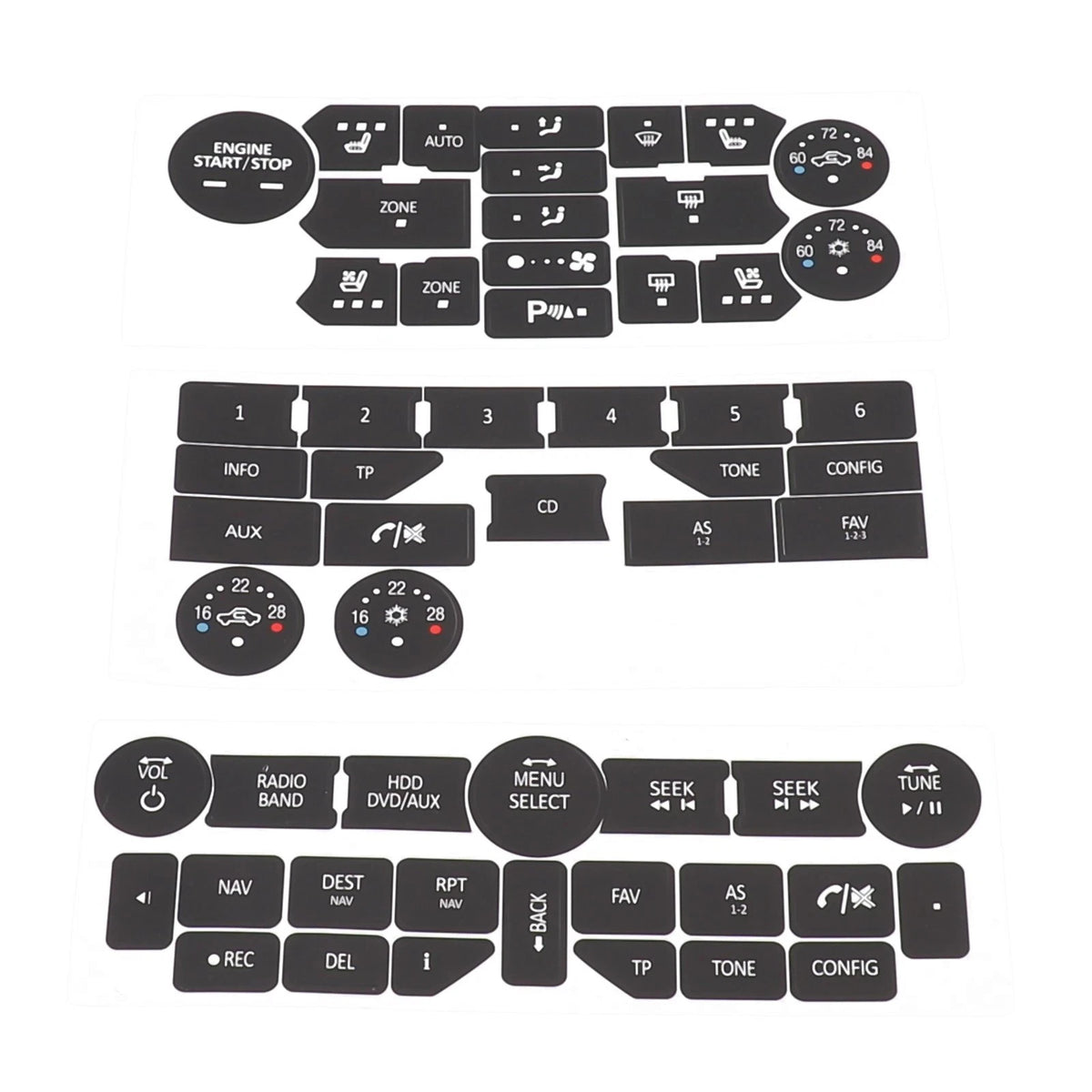 Button Repair Decals for SAAB 3rd Gen Protects Labels from Wear and Tear