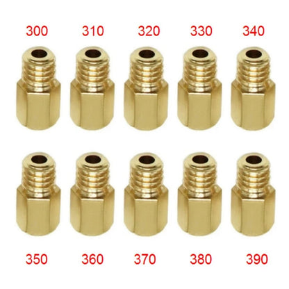 10Pcs Hex Style Main Jets for Mikuni VM TM TMX (300-390, 350, 370)