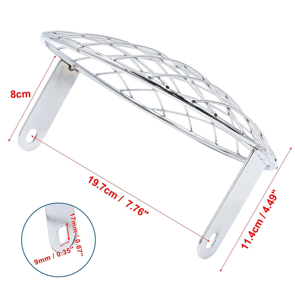 7.8" Chrome Plating Metal Headlight Mesh Grill for Harley