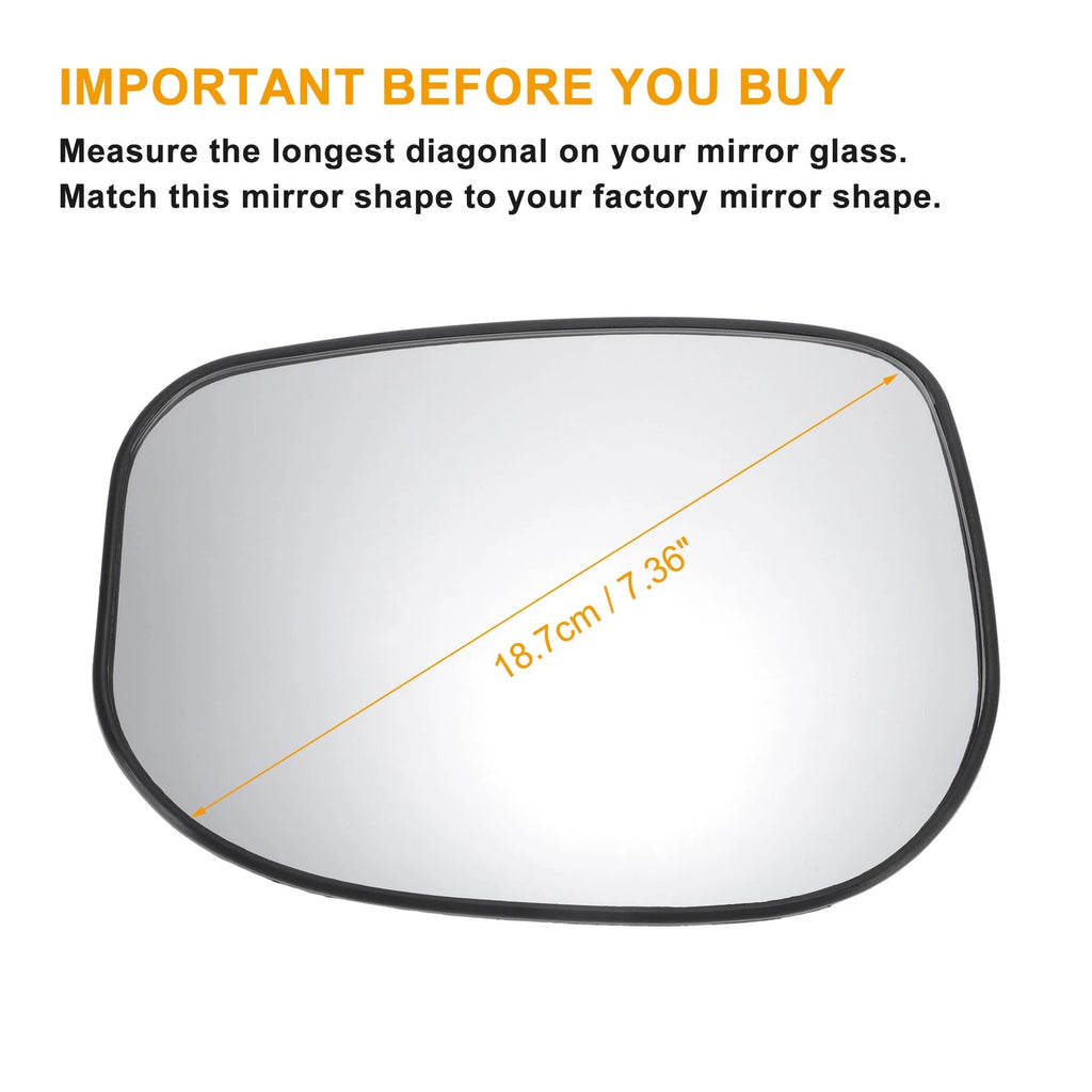 Left Heated Side Mirror Glass White for Honda Jazz (2008–2015)