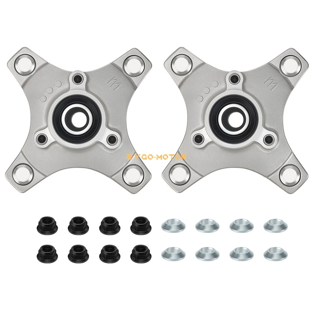 Set of 2 Wheel Hubs & Flange Lug Nuts for Honda TRX250X TRX400X (2009–2014)