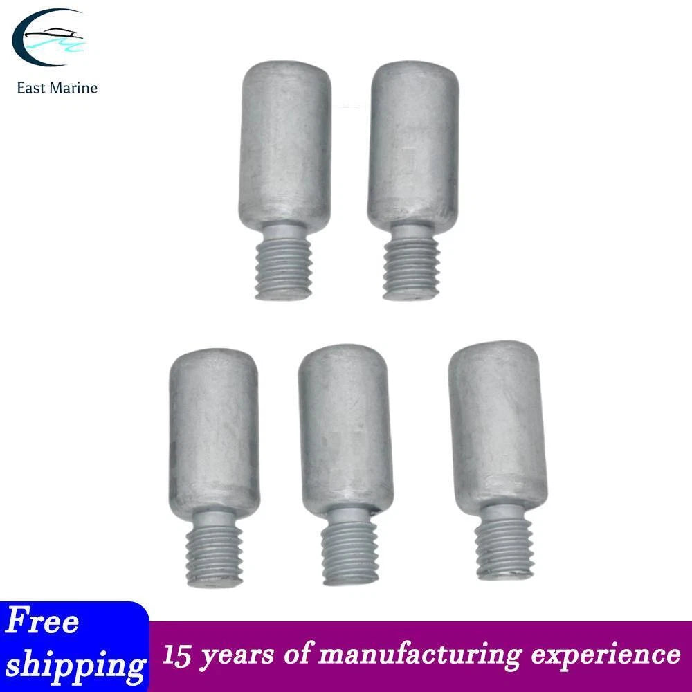 Set of 5 Zinc Anode Rods for Volvo Penta (Replaces 838929, 804107, 800476, 858501)