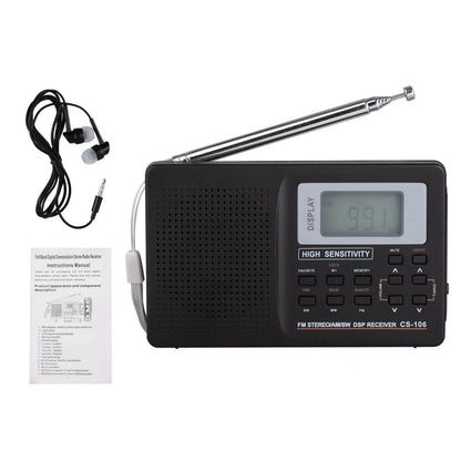 Portable Digital Radio Receiver with LCD Display FM/AM/SW/MW