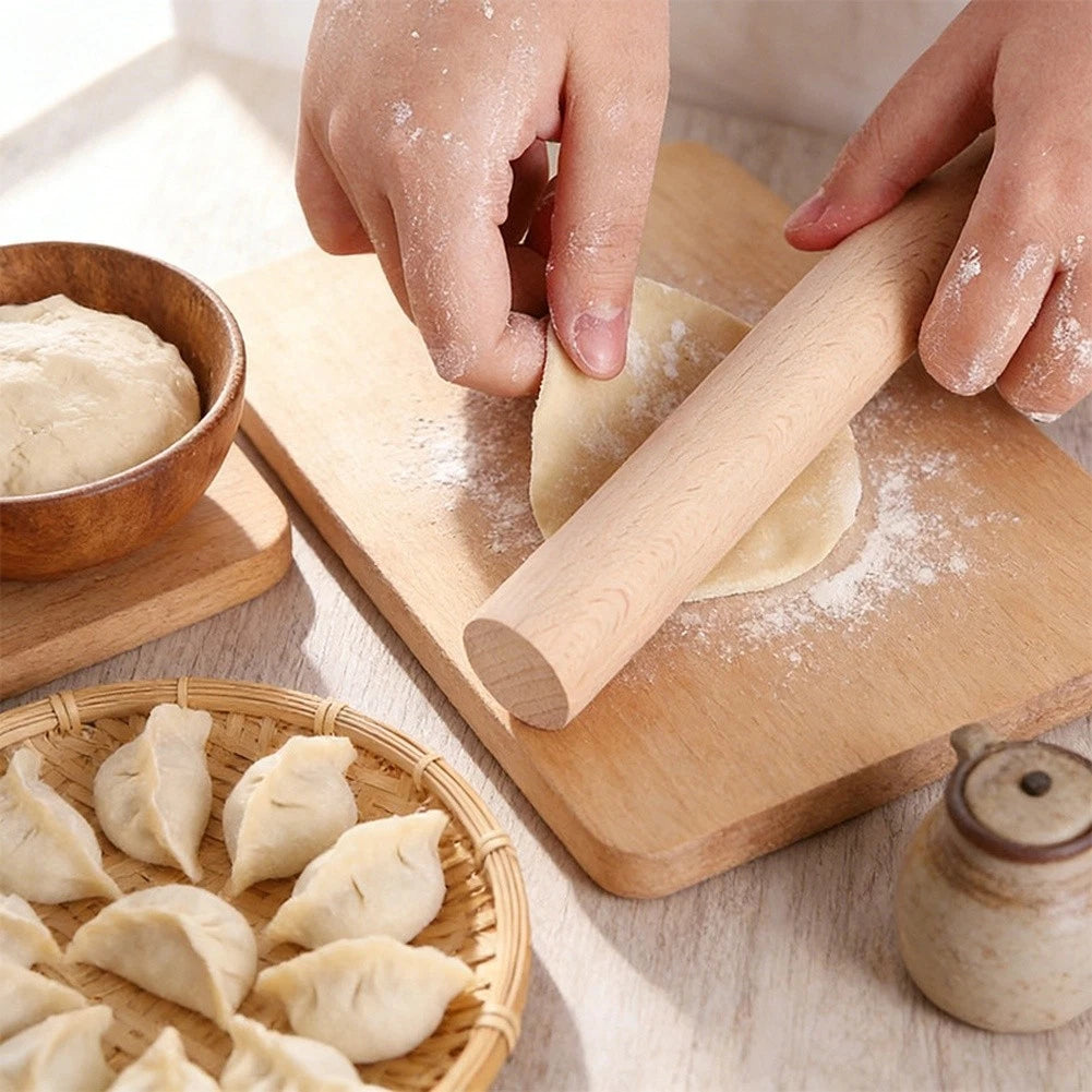 3X Wooden Rolling Pin Set for Dumpling Making (Kitchen Tools)