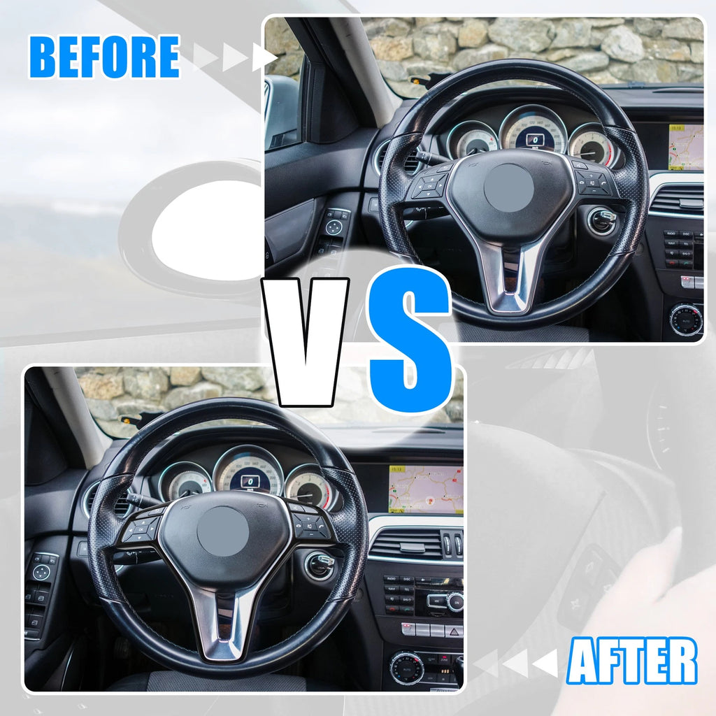 Steering Wheel Covers Black Replacement for Mercedes Benz A B C Plastic Trim (2019–2025)