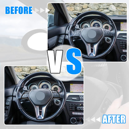 Steering Wheel Covers Black Replacement for Mercedes Benz A B C Plastic Trim (2019–2025)