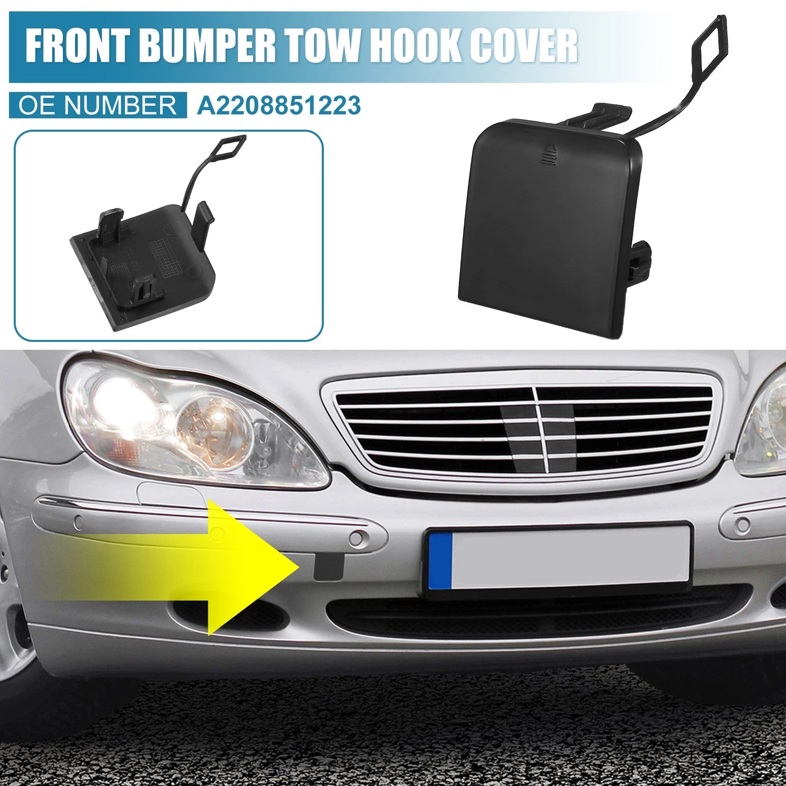 Front Right Bumper Tow Hook Cover for Mercedes-Benz S500 (2000–2001)