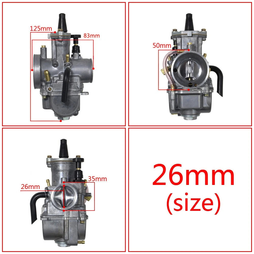 26mm Carburetor for PWK26 90-125cc Engine ATV Motorcycle (2/4 Stroke)