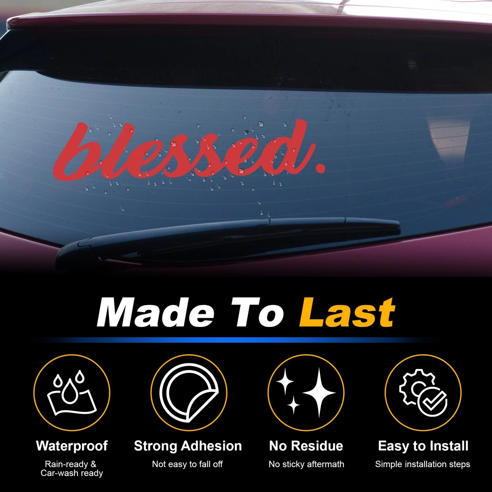 Reflective Bumper Decal for - Red, Personalized