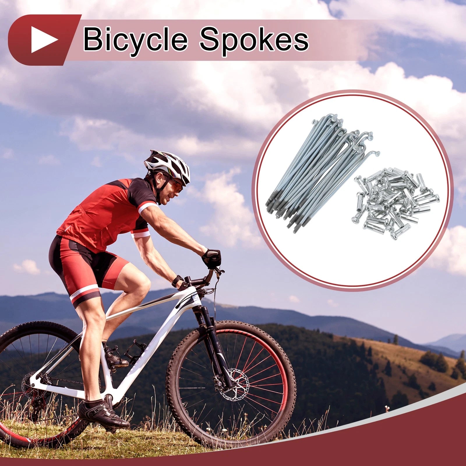 Bicycle Spokes Set 82mm 45 Steel Galvanized for 12G Wheel (2005–2015)
