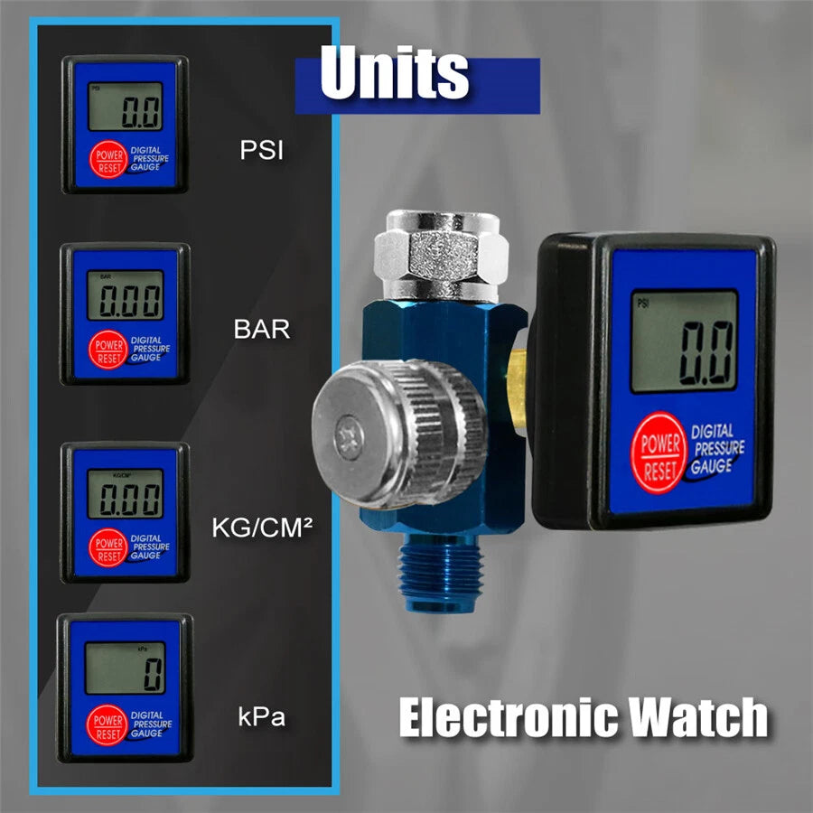 Digital Spray Gun Air Pressure Gauge with Water Separator Filter Tool
