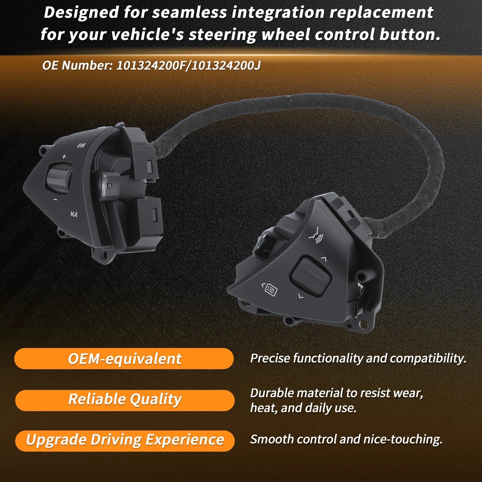 Pair Steering Wheel Switch for Tesla Model S X (2016–2020) 101324200F 101324200J