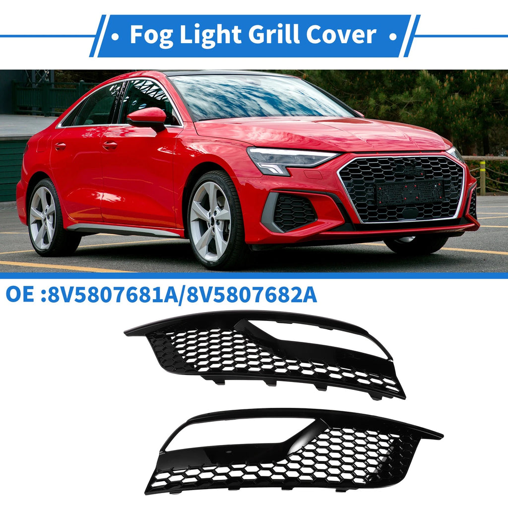 Fog Light Grille Pair Front Left Right Replacement for Audi A3 (2013–2016)