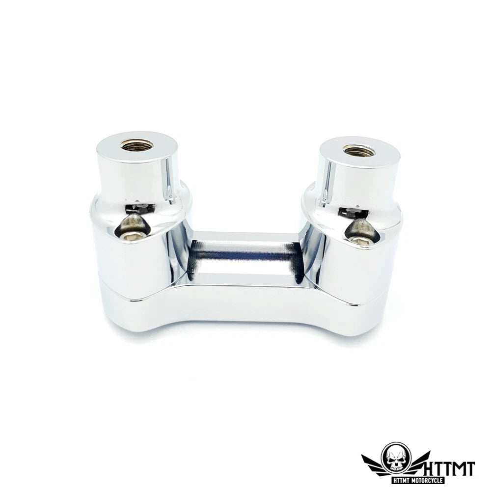 1" Hefty Handlebar Riser/Top Clamp Kit Chrome for Harley Softail