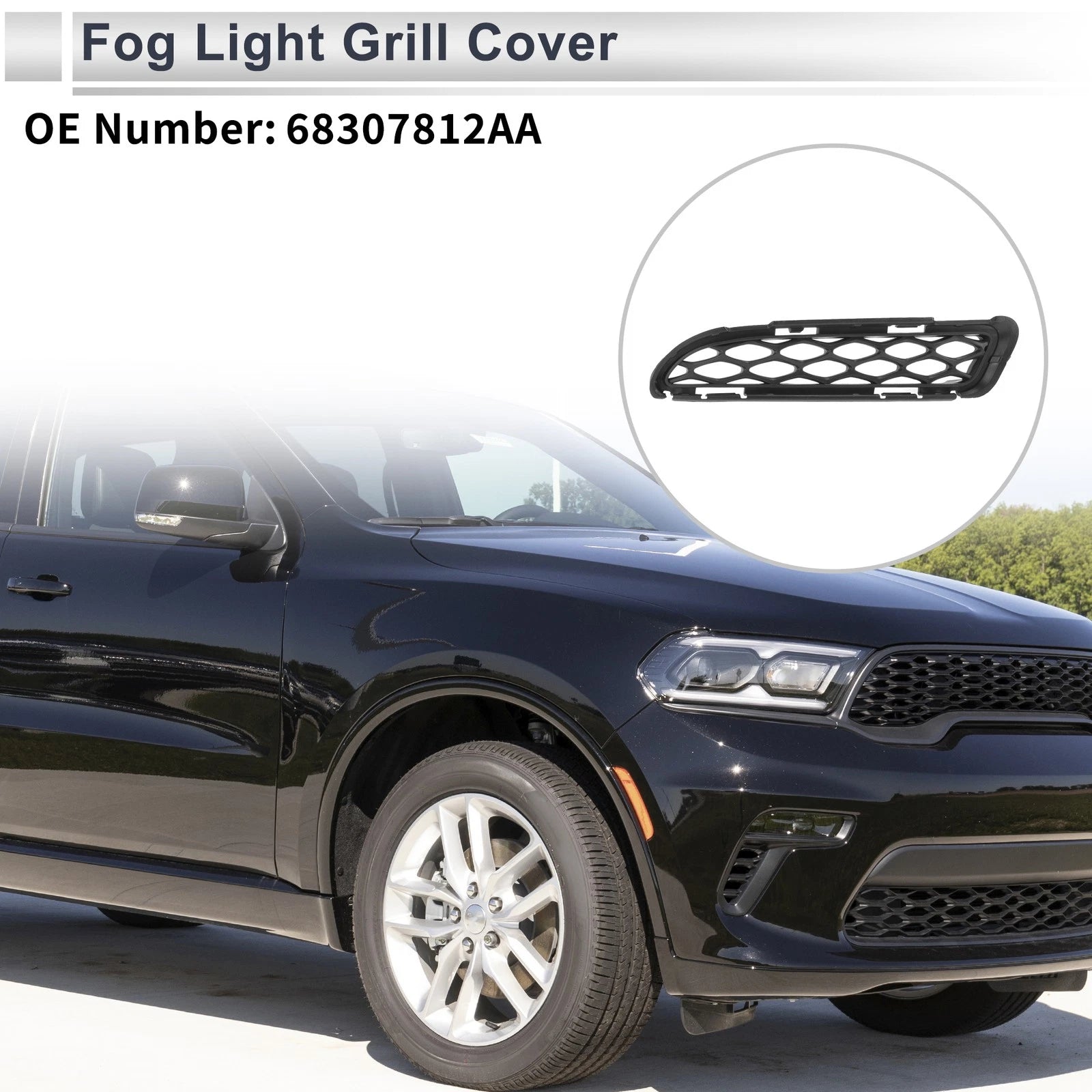 Front Right Fog Light Grill Replacement for Dodge Durango (2018–2020)