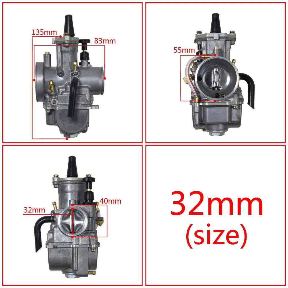 32mm Carburetor with Power Jet for PWK32 250cc-300cc Engine (2/4 Stroke)