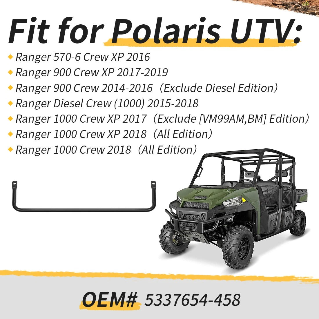 Rear Stabilizer Tube for Polaris Ranger Crew XP 570-6 900 1000 Diesel (2015–2021) 5337654-458