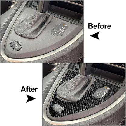 RHD Carbon Fiber Gear Shift Panel Cover for BMW 6 Series (2004–2010)