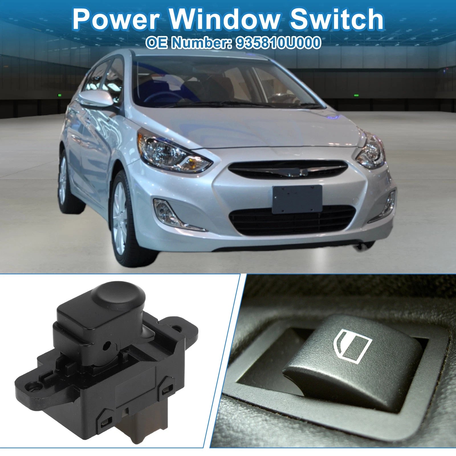 Passenger Side Power Window Switch for Hyundai Accent (2010–2014)