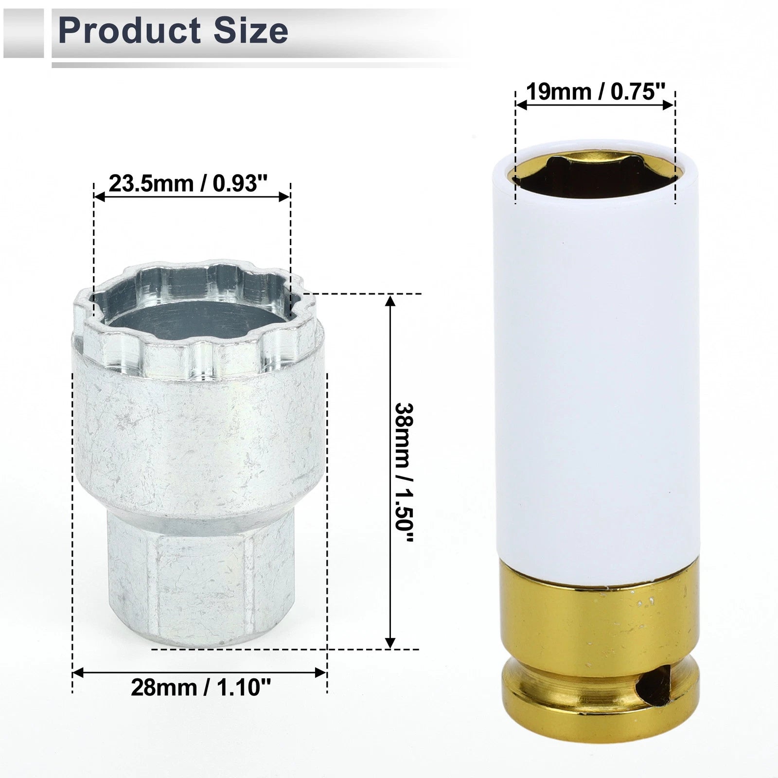Wheel Lock Lugnut with 19mm Adapter Key for Volvo (2000–2023)